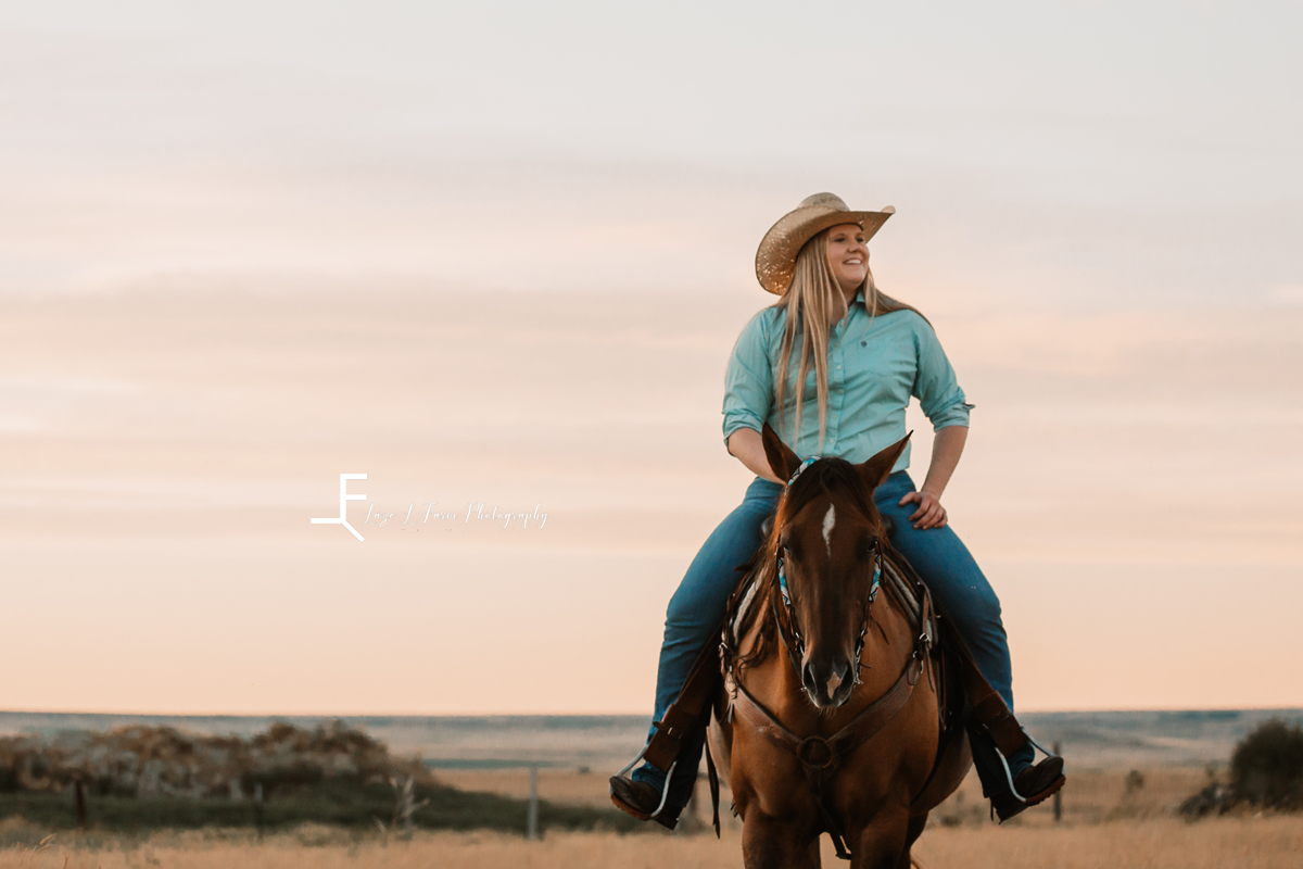 Laze L Farm Photography | Western Lifestyle | Taylorsville NC | Shot of Michaela riding