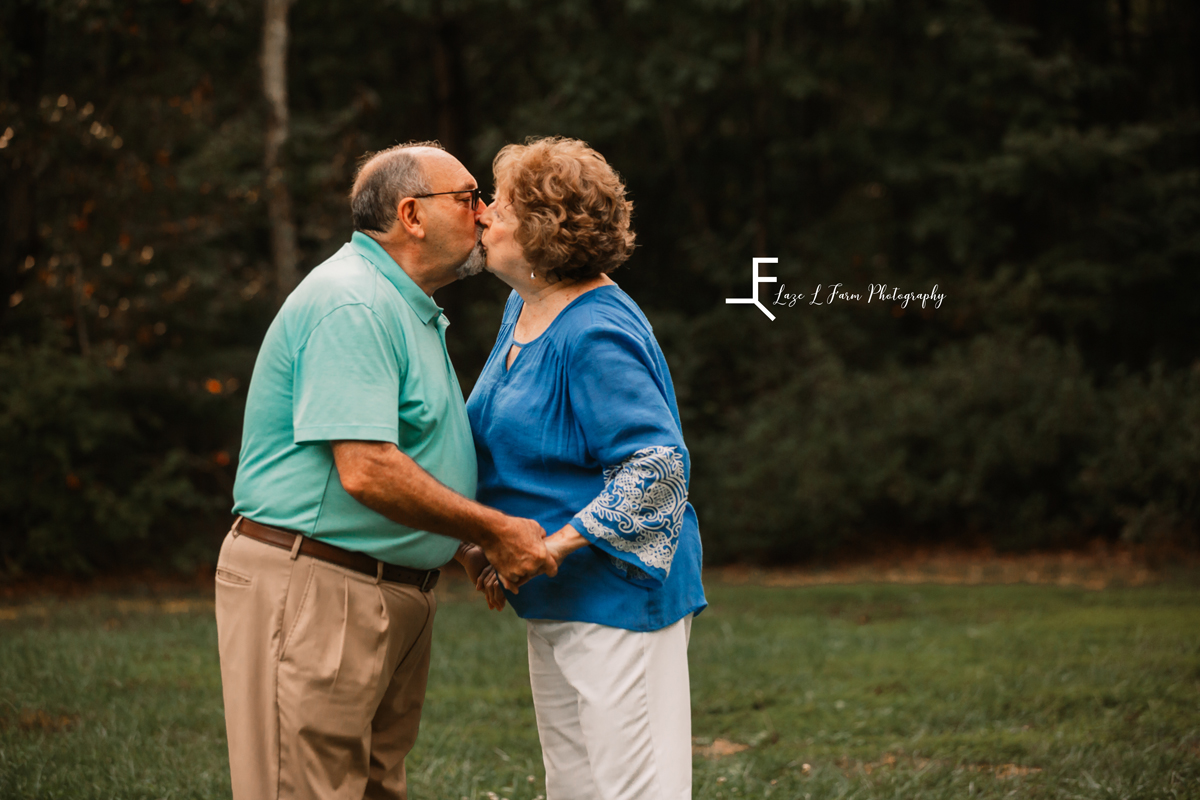 Laze L Farm Photography | Farm Session | Bethlehem NC | Grandparents kissing