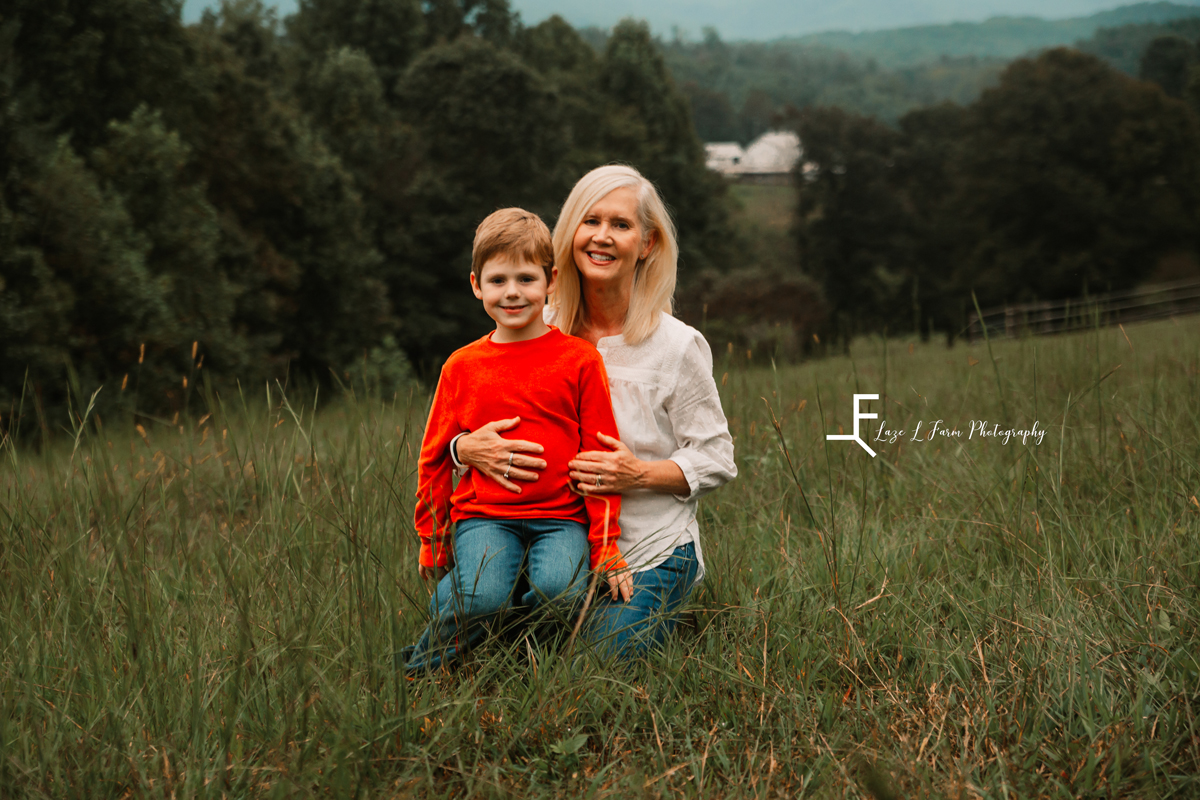 Laze L Farm Photography | Farm Session | Moravian Falls NC | Grandma and older kid
