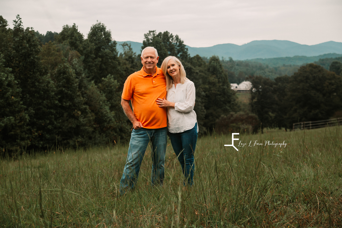 Laze L Farm Photography | Farm Session | Moravian Falls NC | Grandparents posing