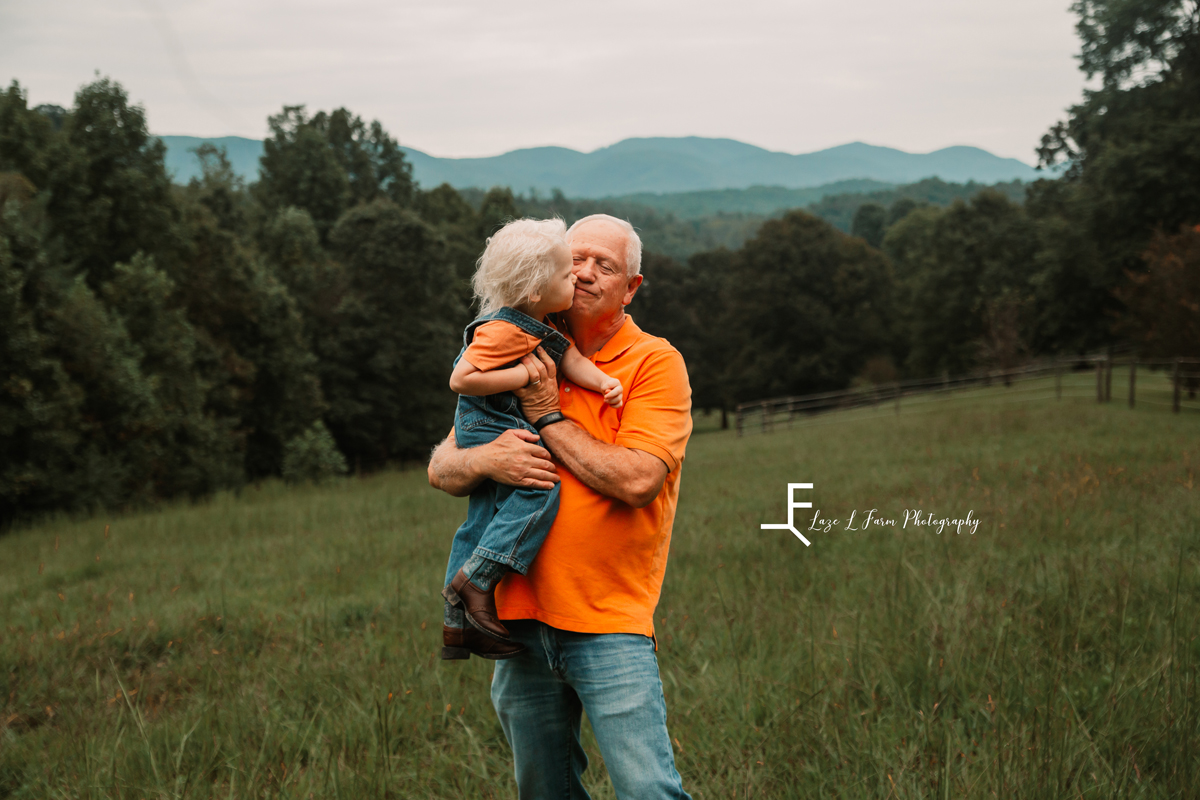 Laze L Farm Photography | Farm Session | Moravian Falls NC | Grandpa and younger kid