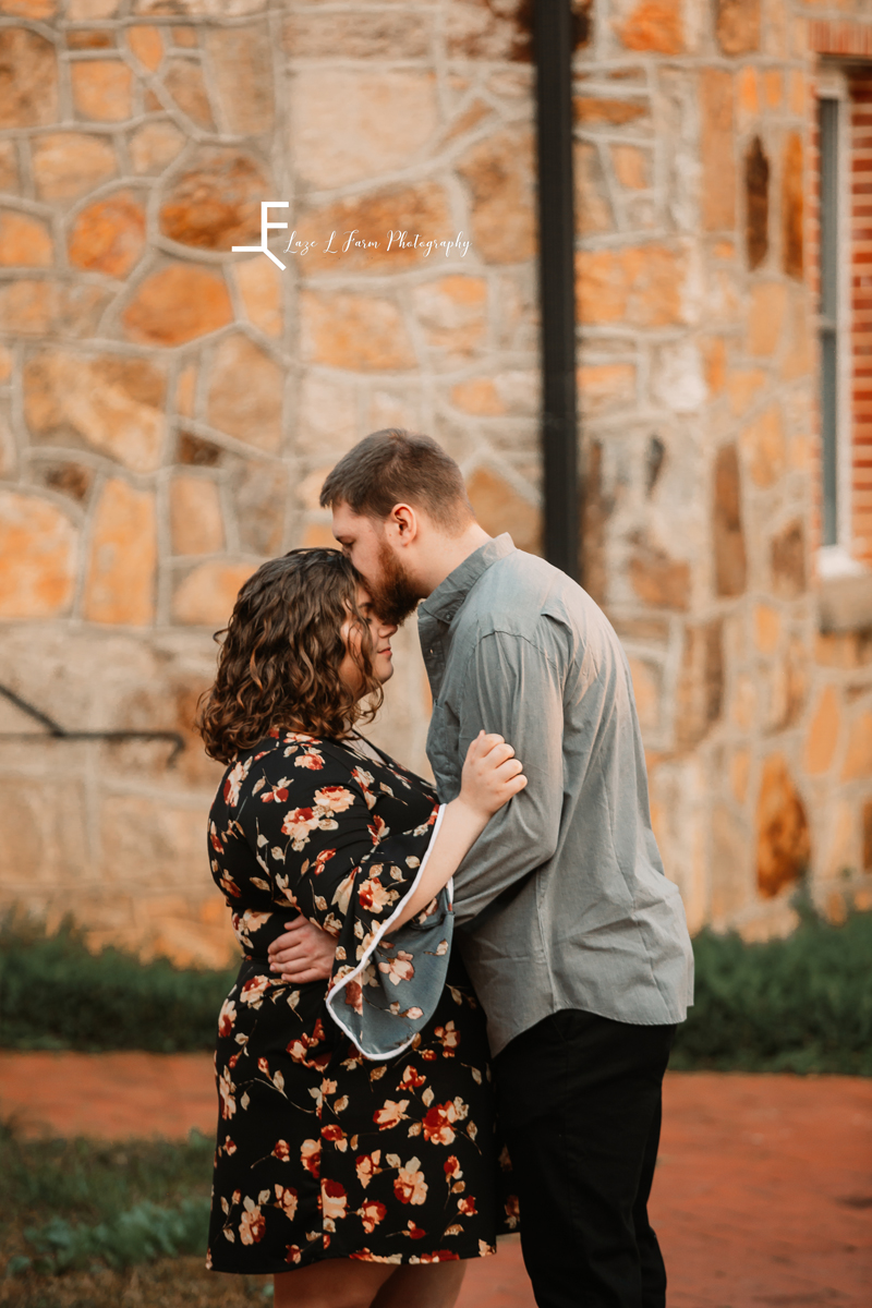 Laze L Farm Photography | Engagement Photography | Taylorsville NC | him kissing her forehead