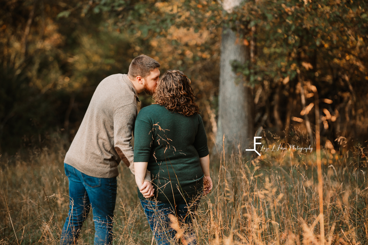 Laze L Farm Photography | Engagement Photography | Taylorsville NC | kissing in the field