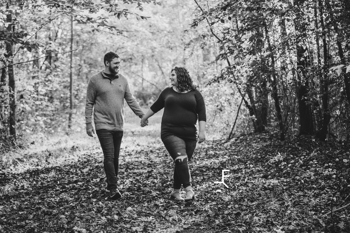 Laze L Farm Photography | Engagement Photography | Taylorsville NC | black and white walking down path