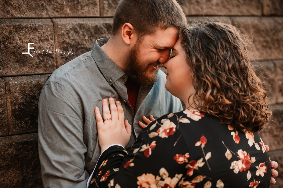 Laze L Farm Photography | Engagement Photography | Taylorsville NC | close up holding each other in a hug