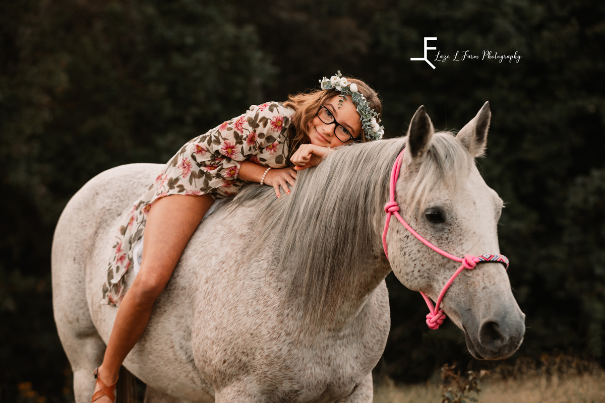 Laze L Farm Photography | Farm Session | Taylorsville NC | older girl posing on horse