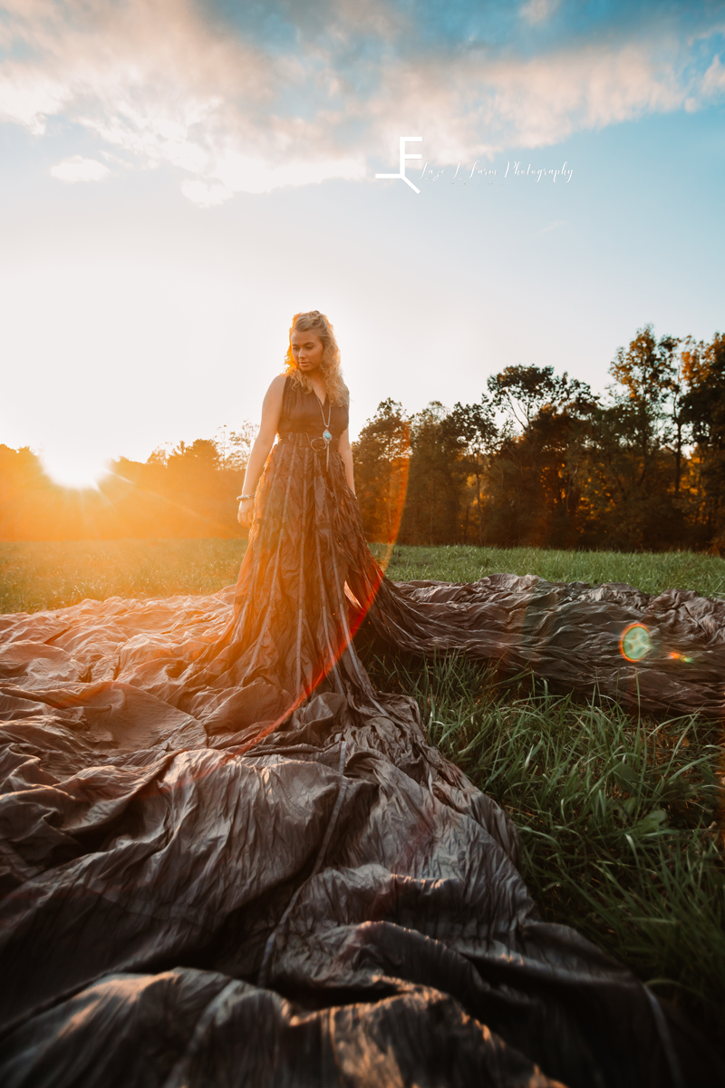 Laze L Farm Photography | Parachute Dress | Taylorsville NC | sun in background