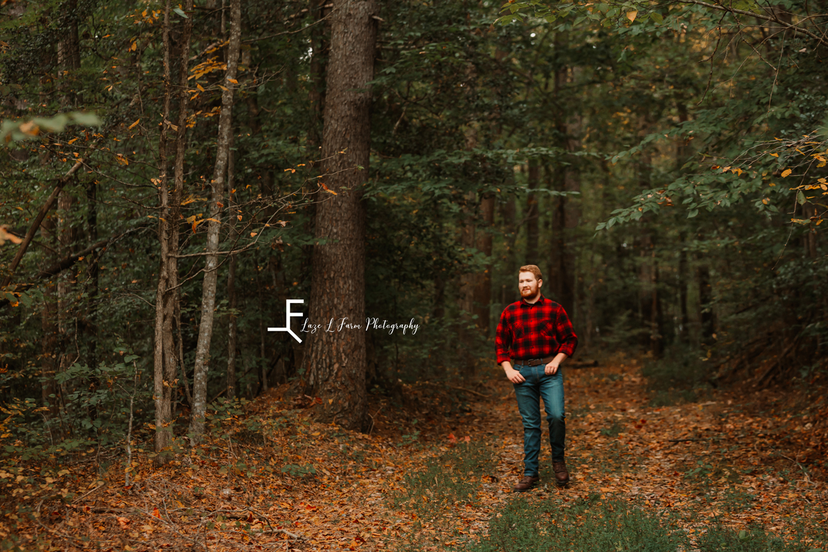 Laze L Farm Photography | Senior Pictures | Taylorsville NC | walking in the woods