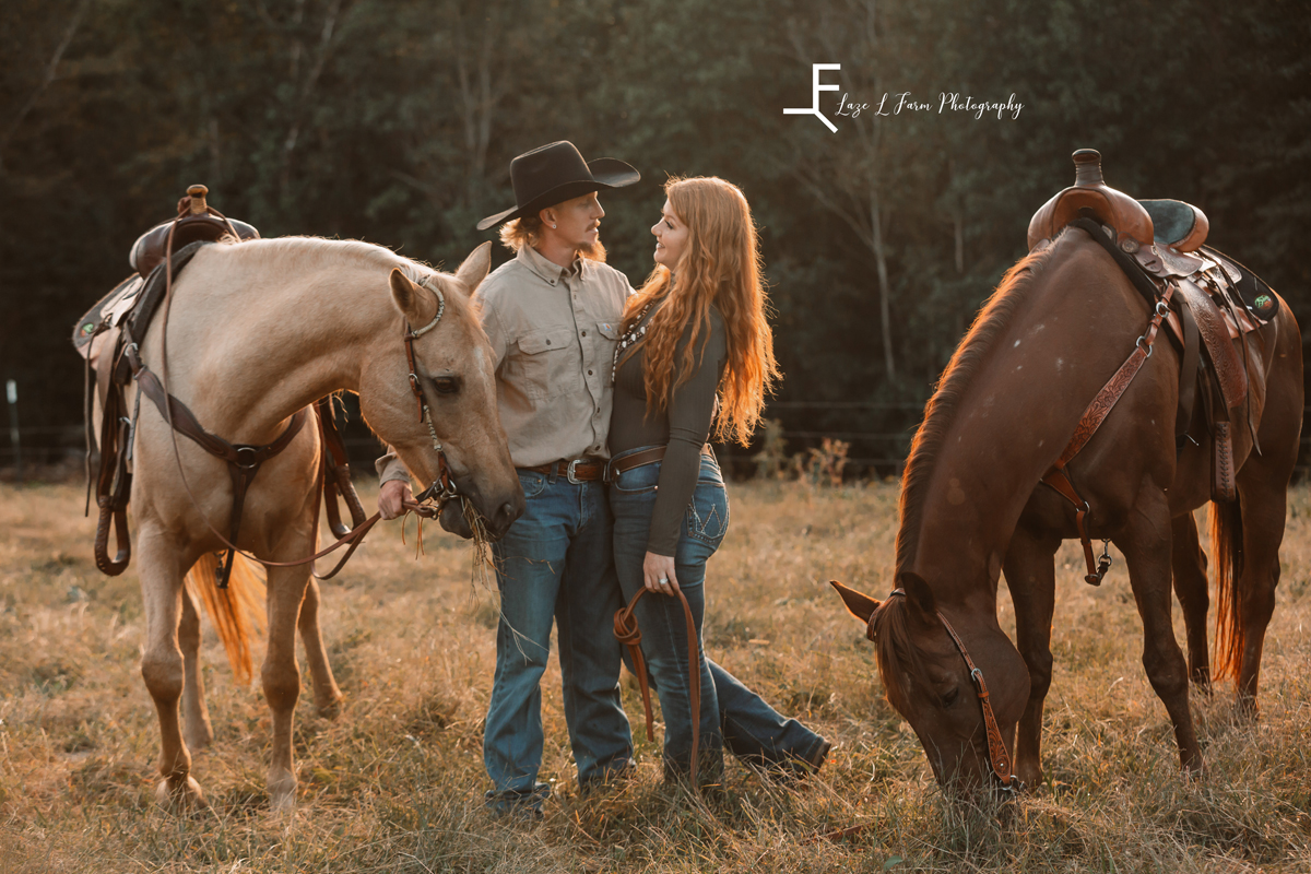 Laze L Farm Photography | Western Lifestyle | Taylorsville NC | smiling at each other 