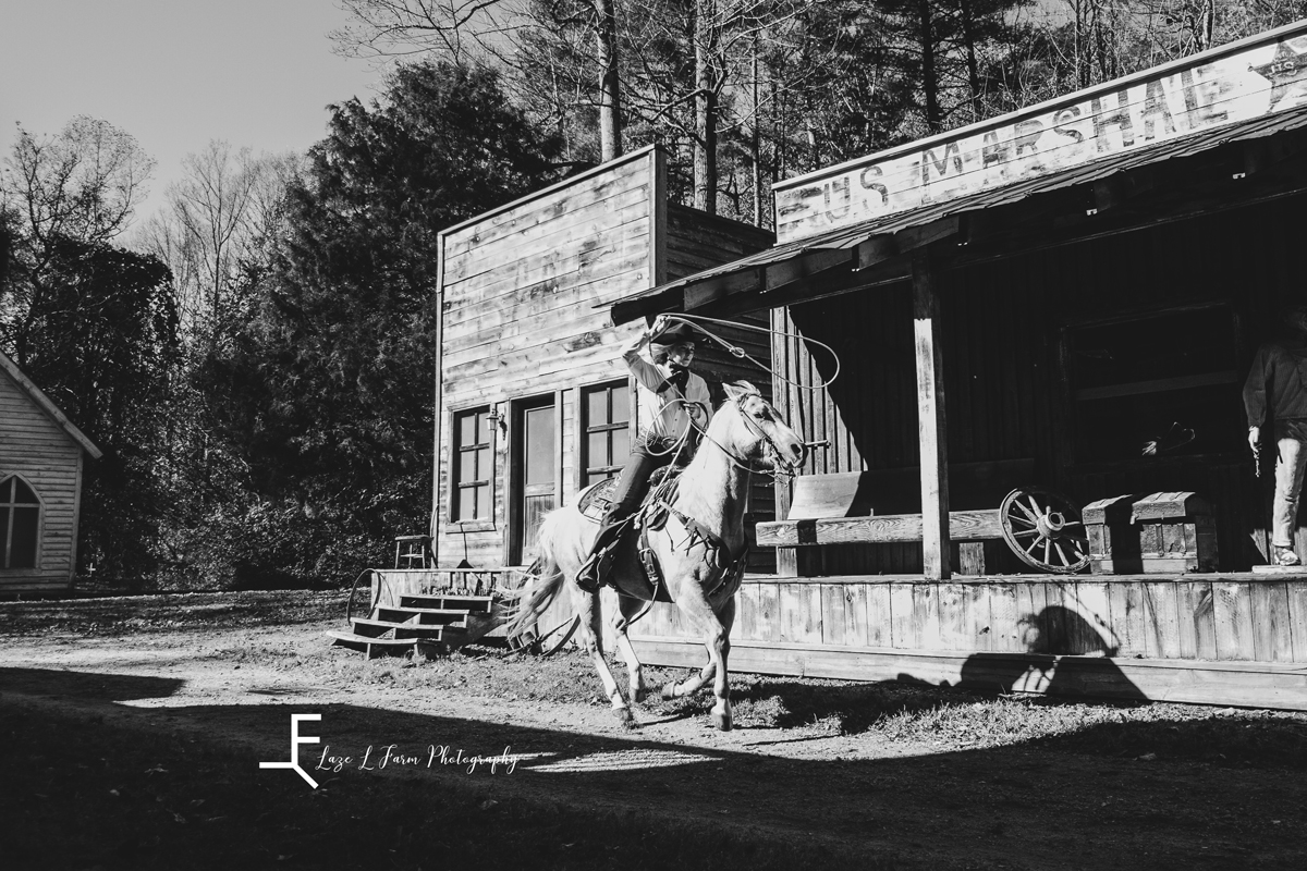 Laze L Farm Photography | Senior Photography | Equine Photography | black and white of her riding