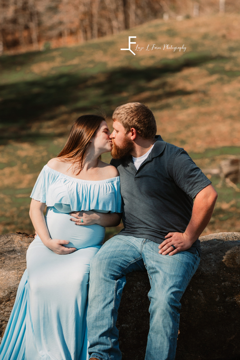 Laze L Farm Photography | Farm Session | Taylorsville NC | couple kissing