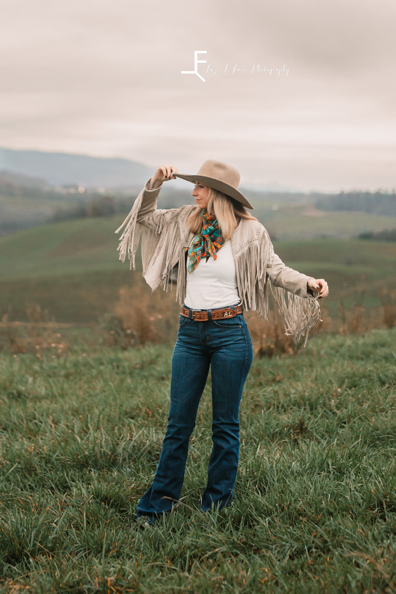 Laze L Farm Photography | Western Lifestyle | Rural Retreat Va | twirling the fringe jacket