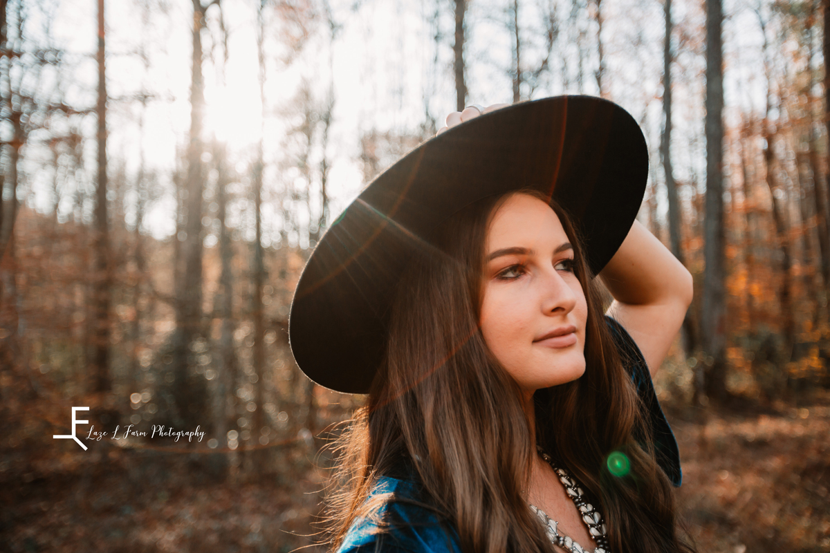 Laze L Farm Photography | Western Lifestyle | Taylorsville NC | close up of her face and hat