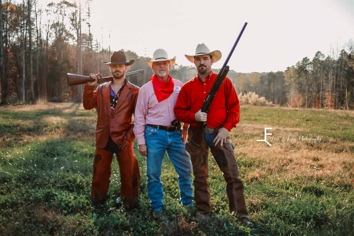 Laze L Farm Photography | Farm Session | Cleveland NC | dad and sons with rifles