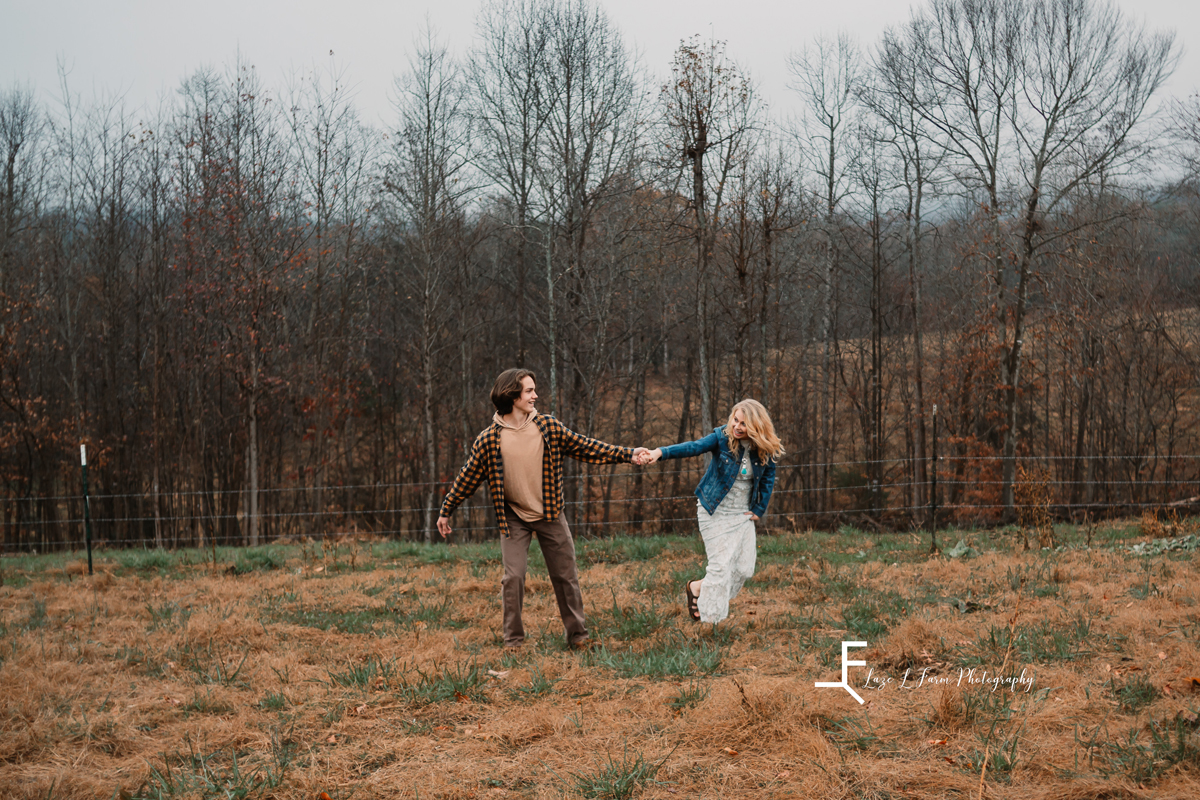 Laze L Farm Photography | Farm Session | Taylorsville NC | holding hands in the field