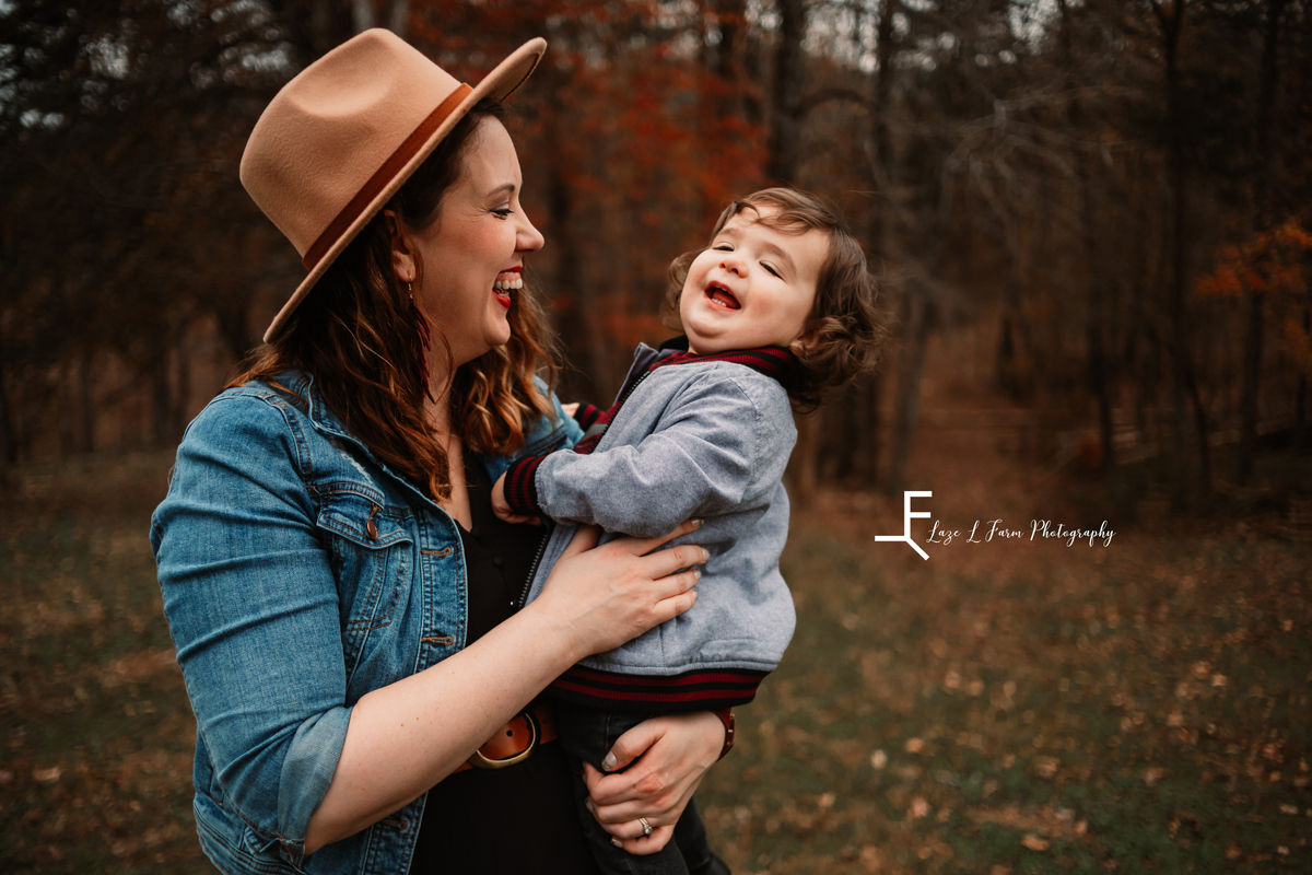 Laze L Farm Photography | Farm Session | Taylorsville NC | candid mom and baby laughing