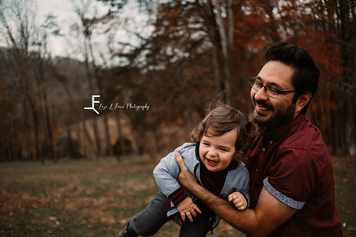 Laze L Farm Photography | Farm Session | Taylorsville NC | dad and baby playing