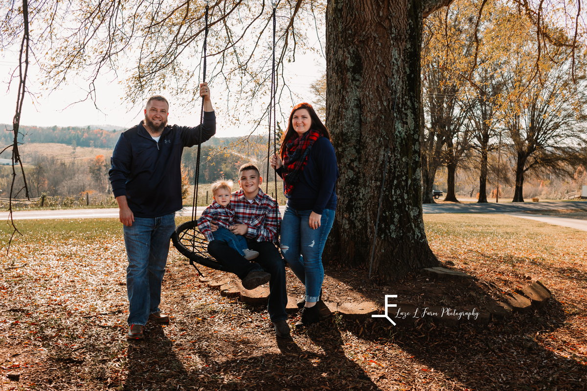 Laze L Farm Photography | Farm Session | Taylorsville NC | family on the swing