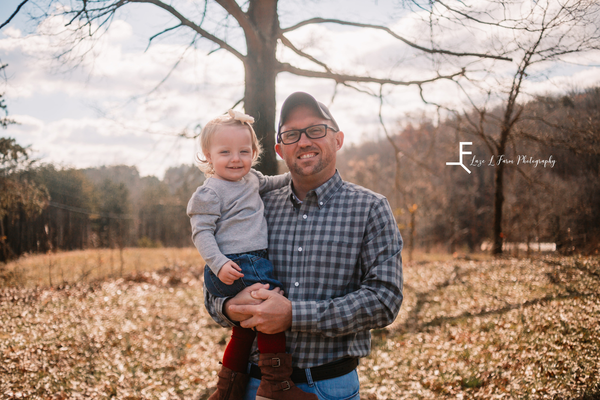 Laze L Farm Photography | Farm Session | Taylorsville NC | dad holding daughter