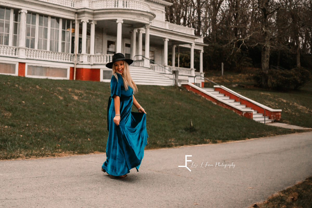 Laze L Farm Photography | Western Lifestyle | Blowing Rock NC | blue dress twirling
