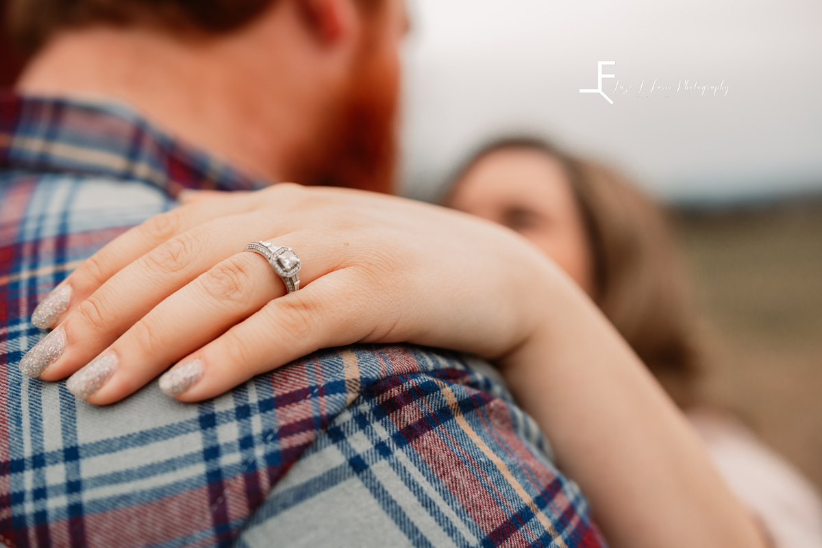 Laze L Farm Photography | Engagement Session | Taylorsville NC | detail shot of the ring