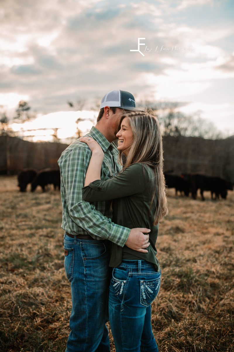 Laze L Farm Photography | Engagement Session | Taylorsville NC | candid in the field
