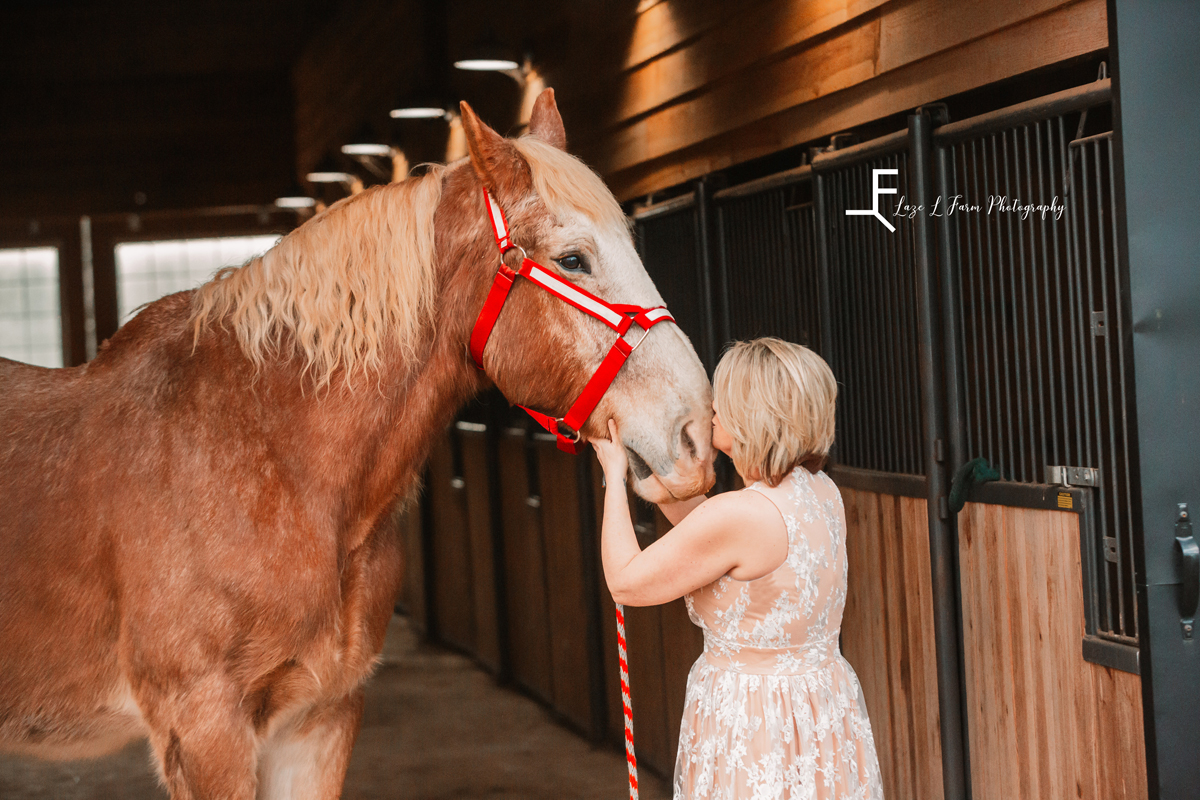 Laze L Farm Photography | Equine Photography | Bethlehem NC | kissing her horse