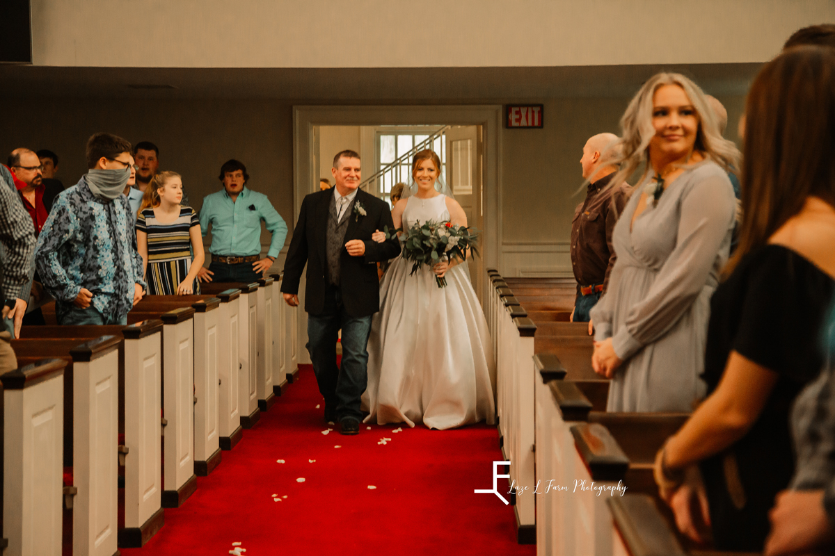 Laze L Farm Photography | Wedding | Yadkinville NC | bride walking down the aisle