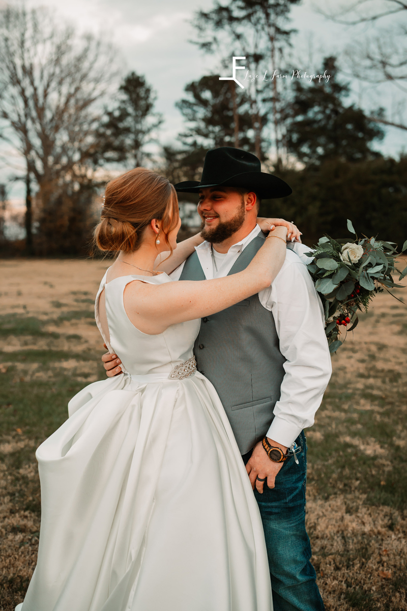 Laze L Farm Photography | Wedding | Yadkinville NC | bride and groom holding each other