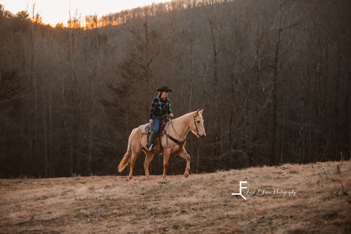 Laze L Farm Photography | Equine Session | Taylorsville NC | riding landscape