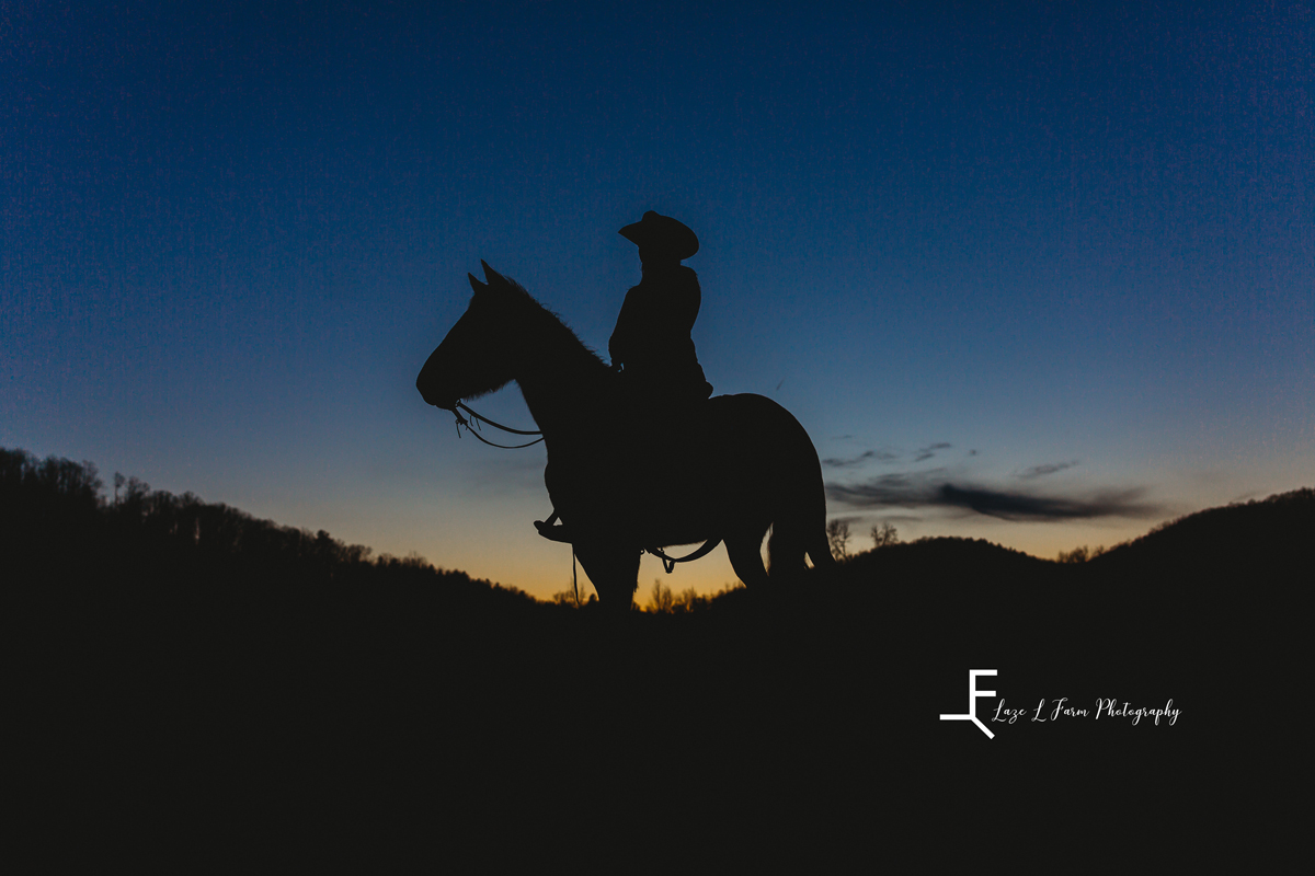 Laze L Farm Photography | Equine Session | Taylorsville NC | silhouette on mare