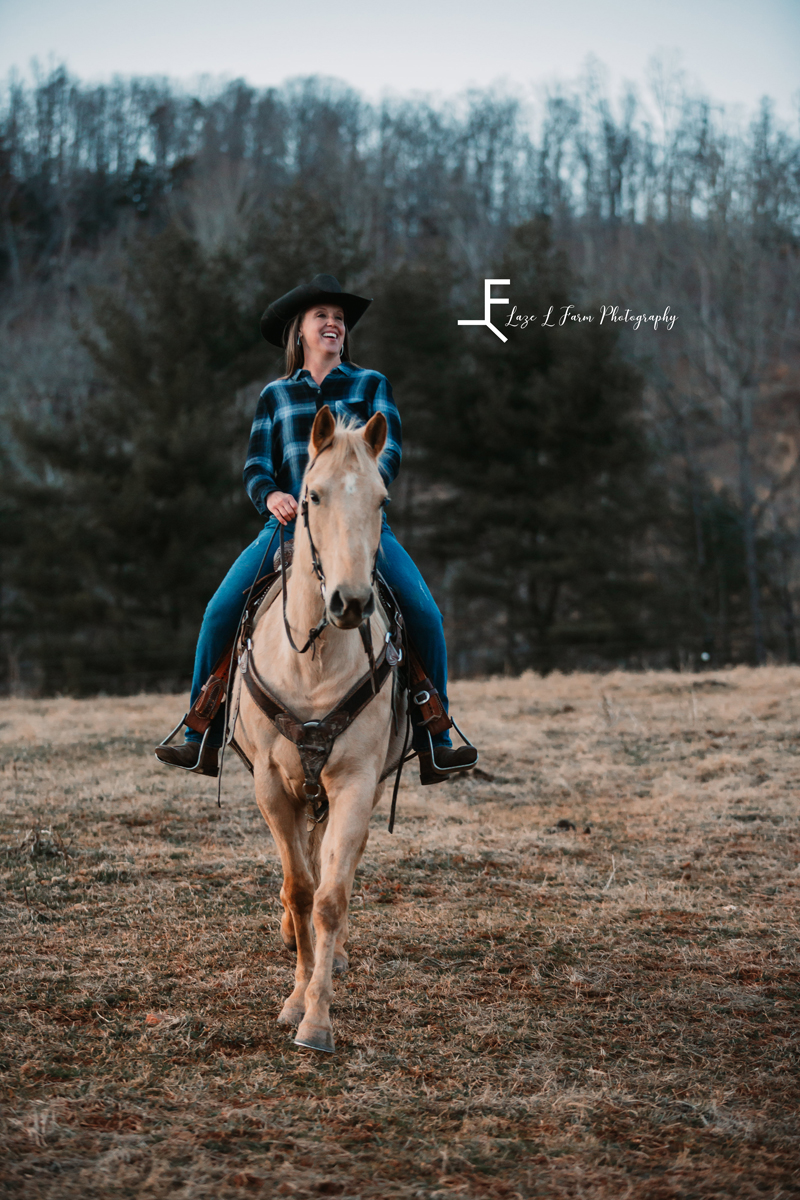 Laze L Farm Photography | Equine Session | Taylorsville NC | riding towards camera