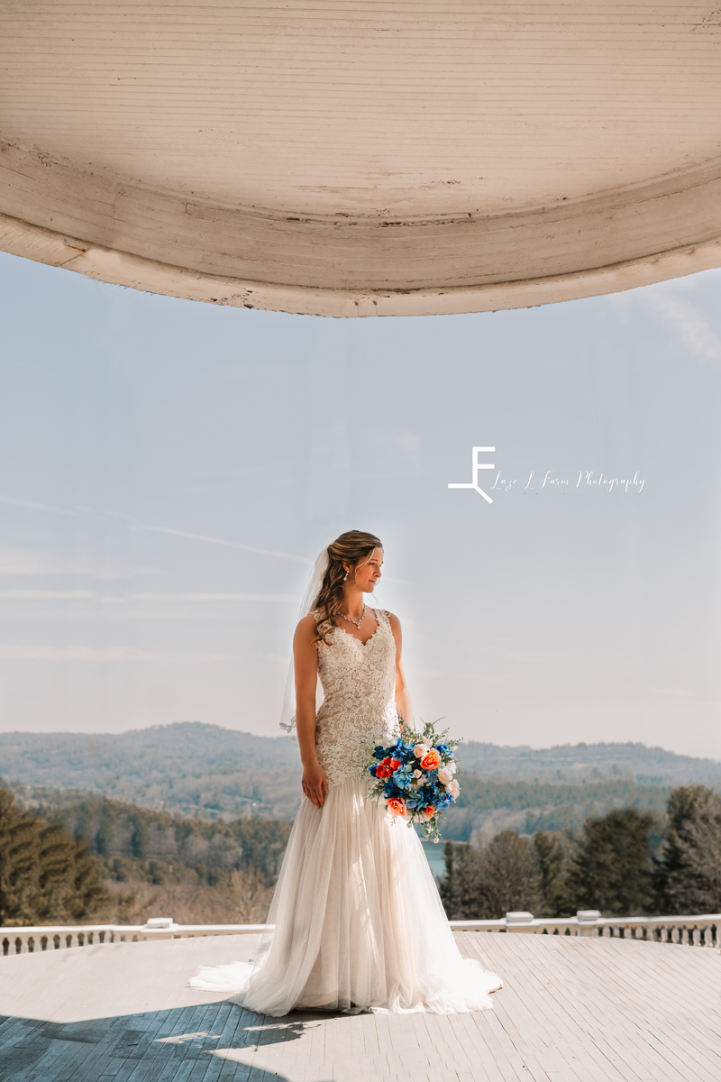 Laze L Farm Photography | Bridal Pictures | Moses Cone - Blowing Rock NC | posing in front of the view