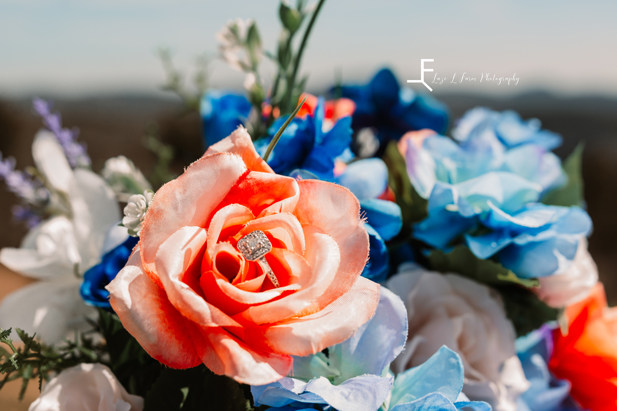 Laze L Farm Photography | Bridal Pictures | Moses Cone - Blowing Rock NC | detail shot of ring and flowers
