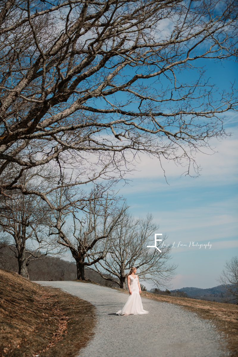Laze L Farm Photography | Bridal Pictures | Moses Cone - Blowing Rock NC | posing on the street outside