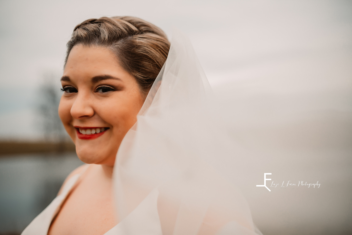 Laze L Farm Photography | Bridal Session | The Emerald Hill | close up of brides face and veil