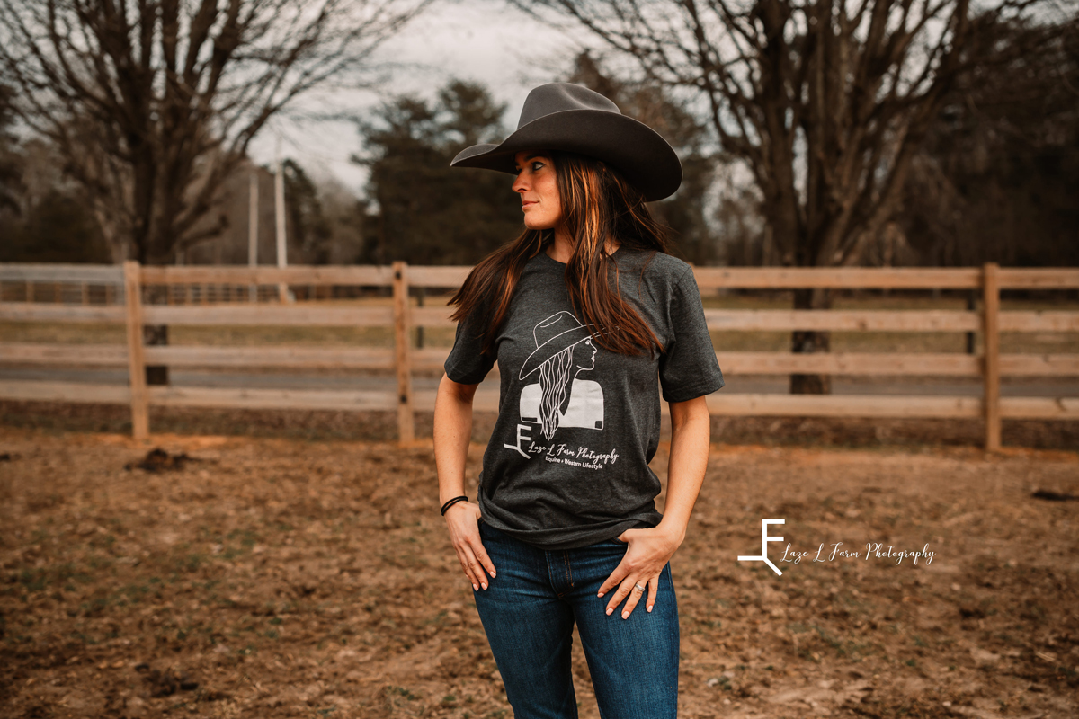 Laze L Farm Photography | Dream Catcher Farm | Hamptonville NC | modeling brand shirt