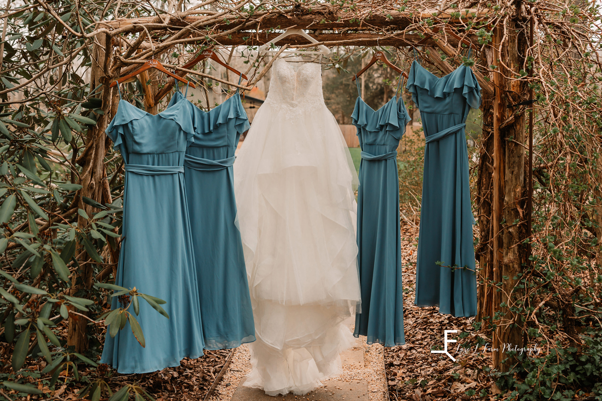 Laze L Farm Photography | Wedding | Legacy Stables - Winston Salem NC | detail of the dresses