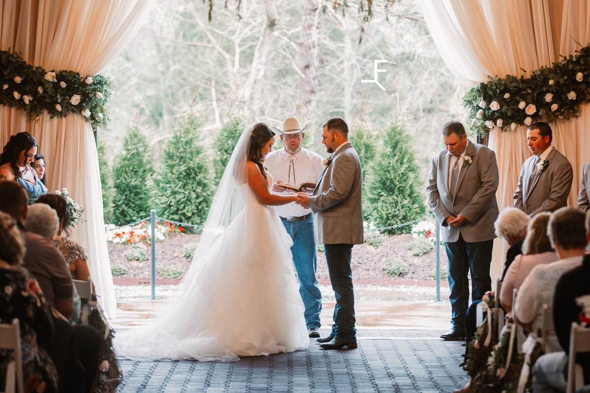 Laze L Farm Photography | Wedding | Legacy Stables - Winston Salem NC | couple standing at the alter