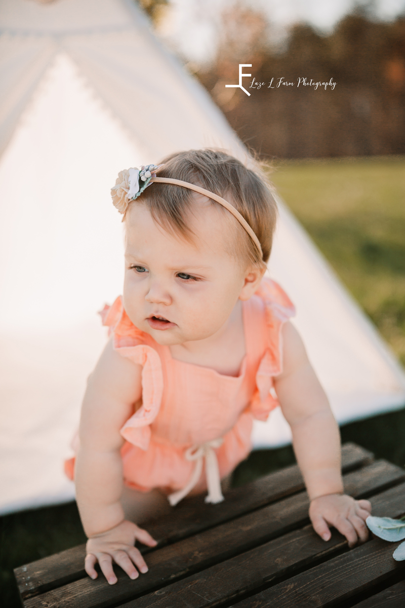 Laze L Farm Photography | Little Cowgirl | Taylorsville NC | close up of baby girl