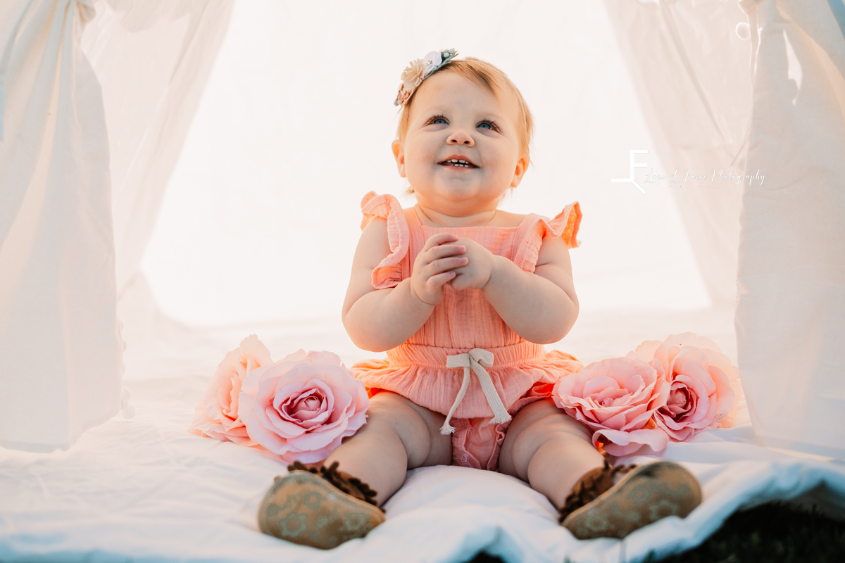 Laze L Farm Photography | Little Cowgirl | Taylorsville NC | baby smiling