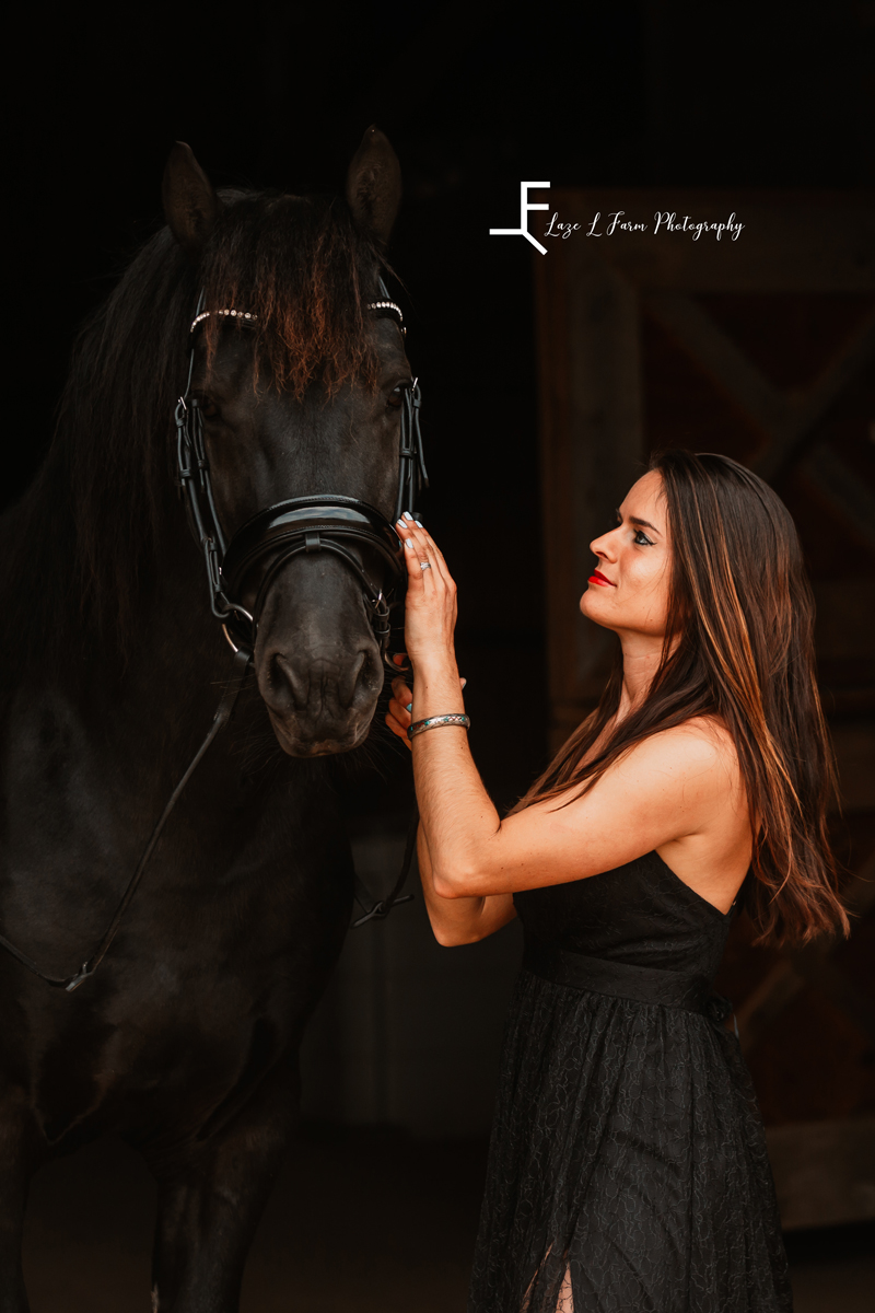 Laze L Farm Photography | Equine Photoshoot | Hamptonville NC | girl looking at her horse
