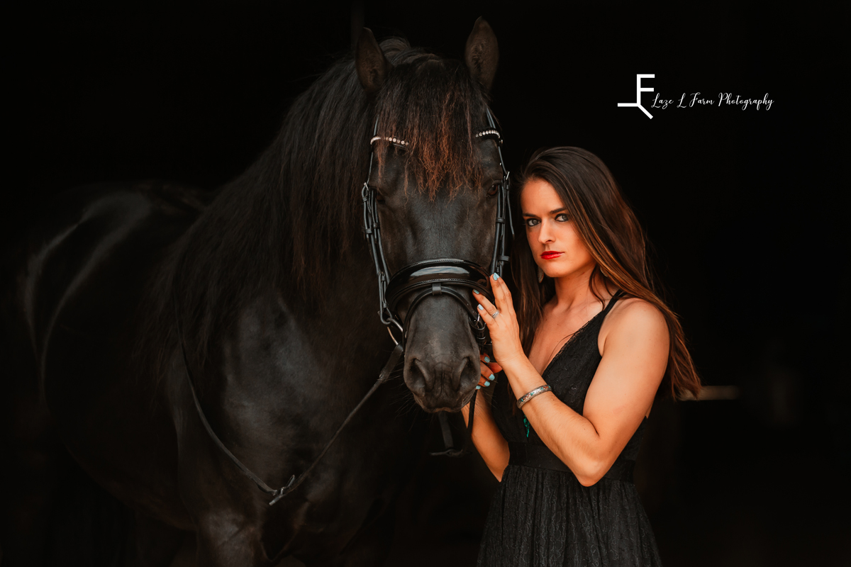 Laze L Farm Photography | Equine Photoshoot | Hamptonville NC | posing face next to horse