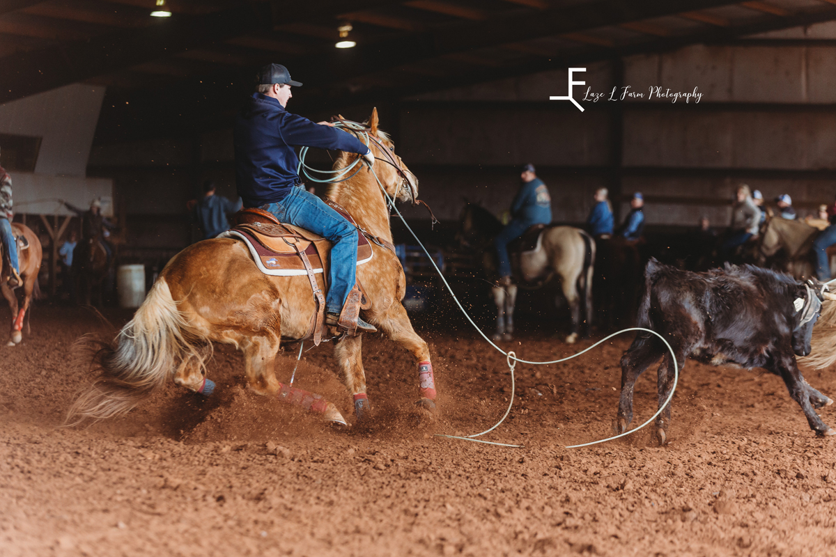 Laze L Farm Photography | Team Roping | H+H Arena | action shot roping