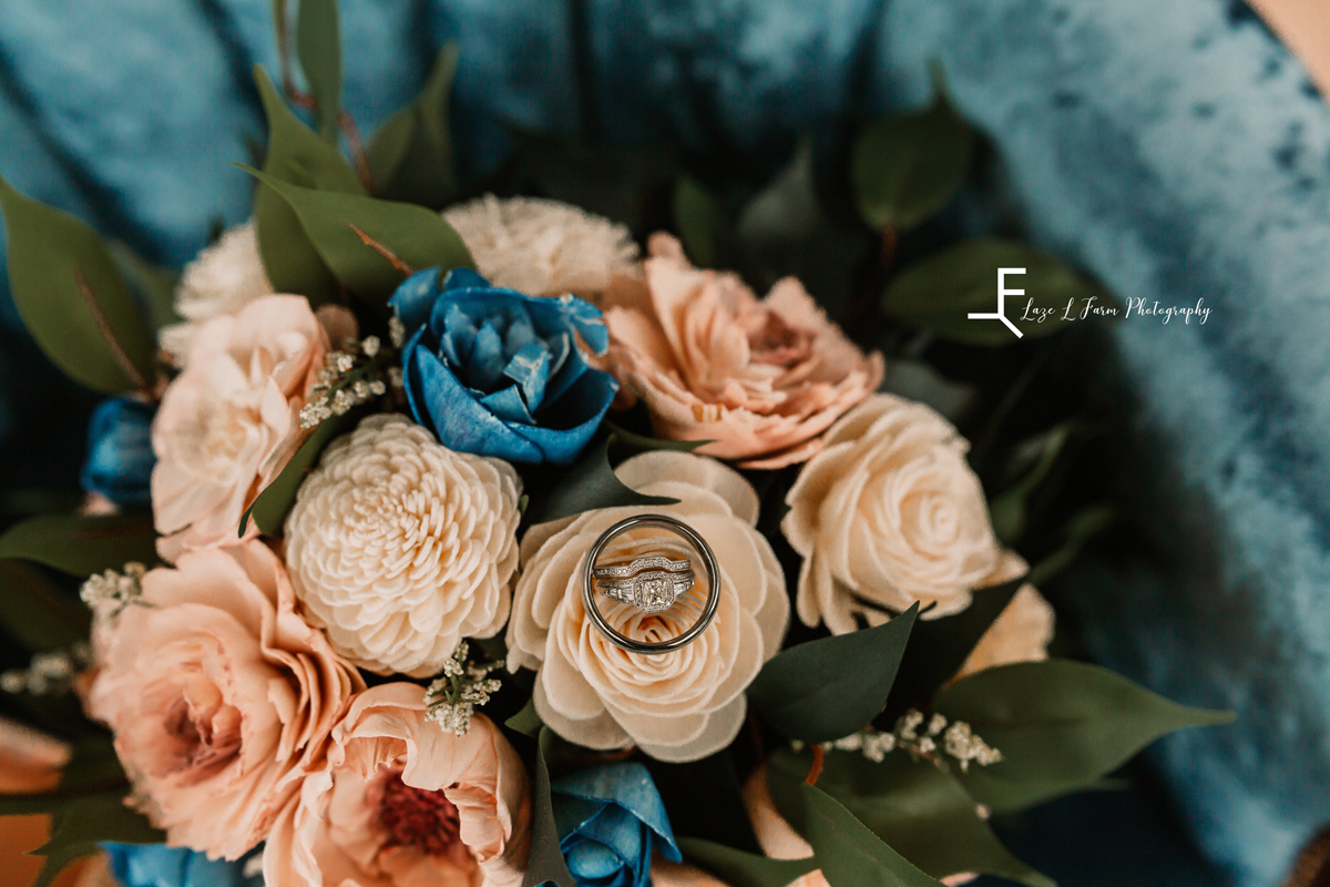 Laze L Farm Photography | Wedding | The Emerald Hill - Hiddenite NC | detail shot flower and ring