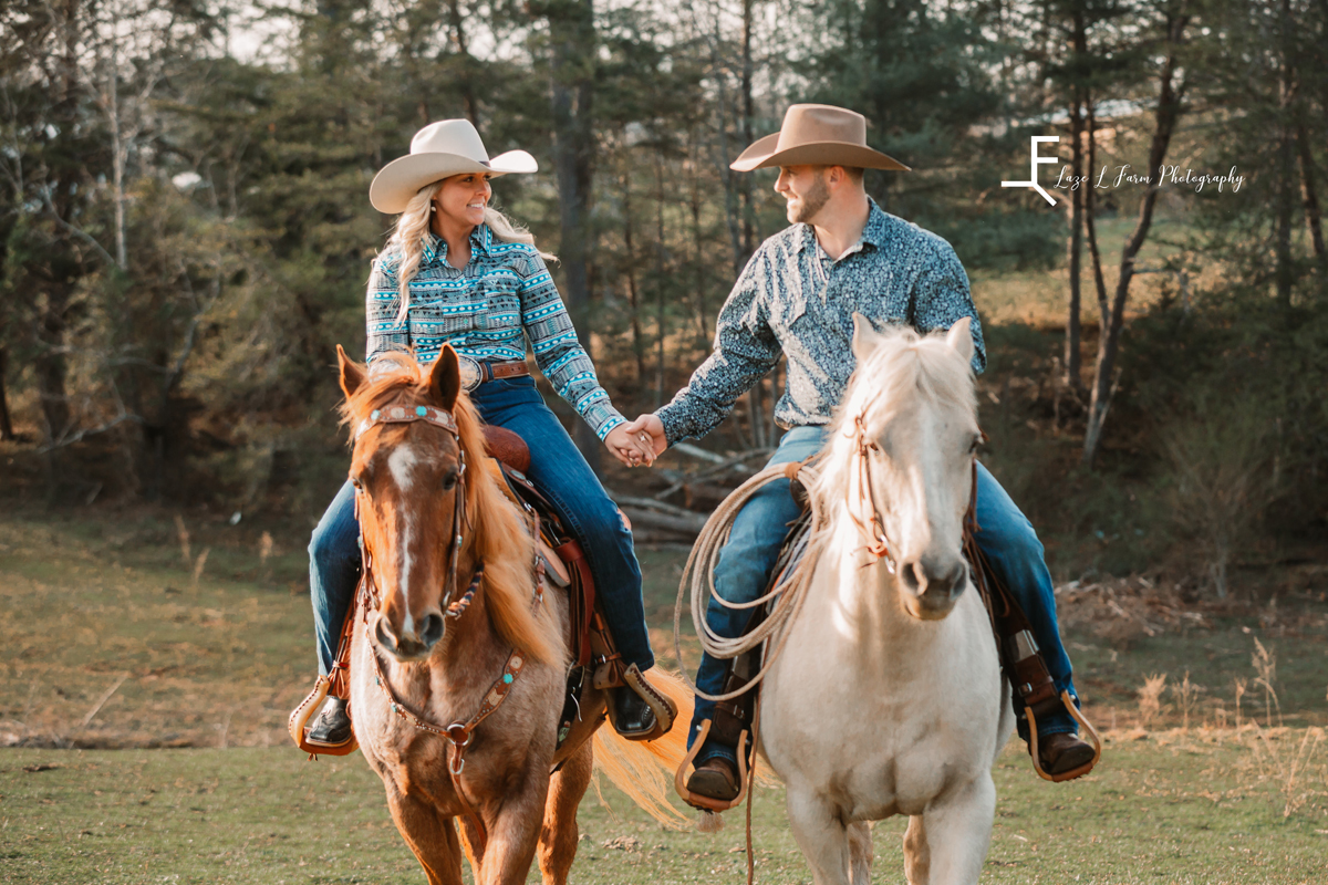 Laze L Farm Photography | Western Lifestyle | Lenoir NC | couple riding horses