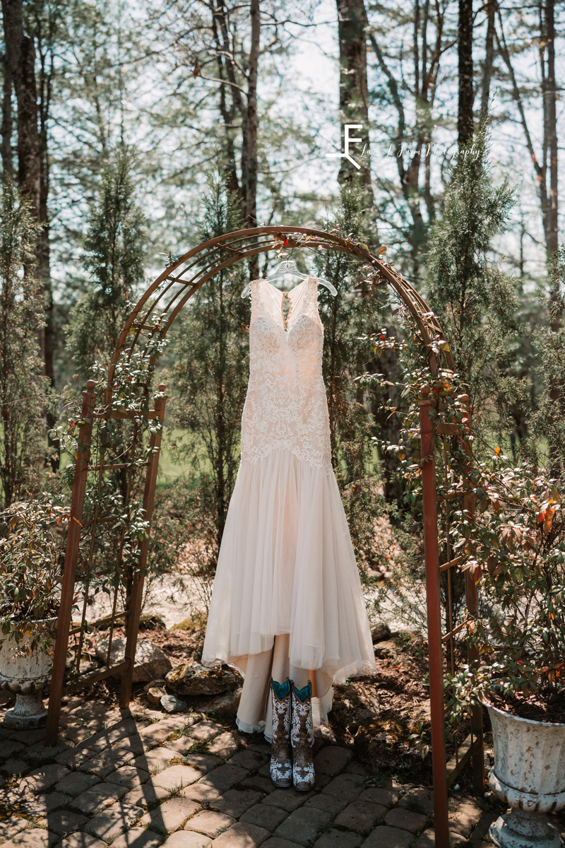 Laze L Farm Photography | Wedding | Amity Creek Farms - Granite Falls NC | detail of dress