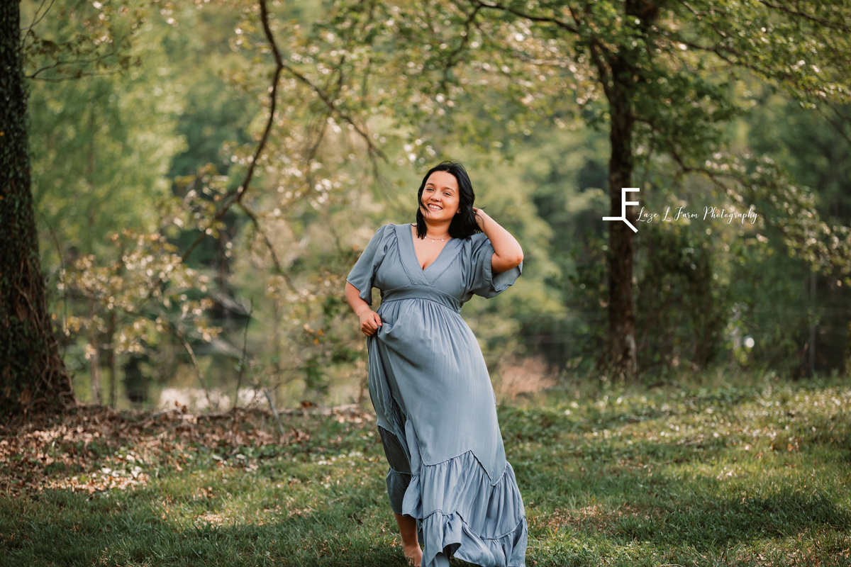 Laze L Farm Photography | Western Inspired Photoshoot | Taylorsville NC | walking through the woods