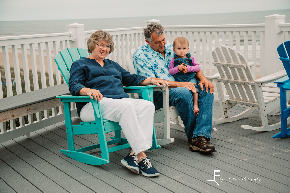 Laze L Farm Photography | Beach Trip | Emerald Isle NC | grandparents holding child