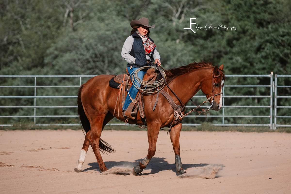 Laze L Farm Photography | Cowboy + Cowgirl Photoshoot | Dudley Shoals NC | cowgirl riding horse in arena